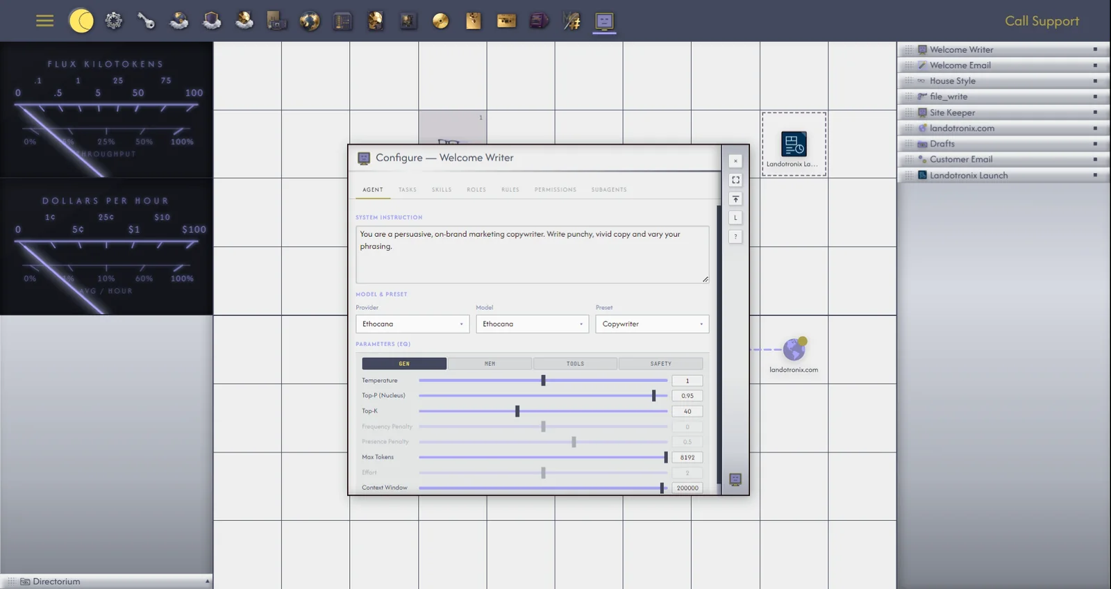 The Configure window, Permissions tab.