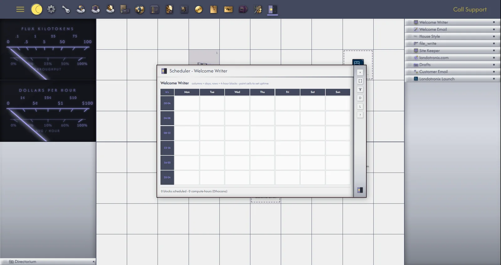 Schedules, with one schedule open for editing and two listed beneath.